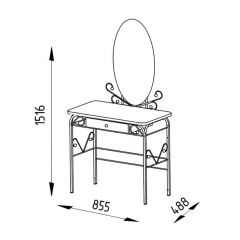 Столик дамский с ящиком ЛДСП венге/черный в Асбесте - asbest.mebel24.online | фото 2