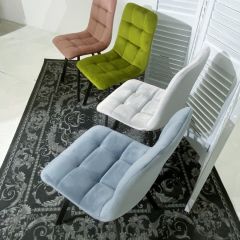 Стул CHILLI SQUARE BLUVEL-03 светло-серый, велюр / черный каркас М-City в Асбесте - asbest.mebel24.online | фото 2