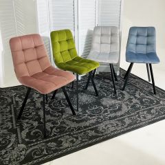 Стул CHILLI SQUARE BLUVEL-03 светло-серый, велюр / черный каркас М-City в Асбесте - asbest.mebel24.online | фото 5