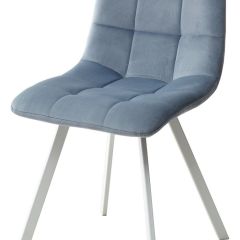 Стул CHILLI SQUARE G108-56 пудровый синий, велюр/ белый каркас М-City в Асбесте - asbest.mebel24.online | фото