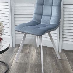 Стул CHILLI SQUARE G108-56 пудровый синий, велюр/ белый каркас М-City в Асбесте - asbest.mebel24.online | фото 6