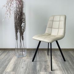 Стул CHILLI SQUARE HK017-02 серо-бежевый, PU/ черный каркас М-City в Асбесте - asbest.mebel24.online | фото 2