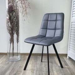 Стул CHILLI SQUARE HK017-09 серо-черничный, PU/ черный каркас М-City в Асбесте - asbest.mebel24.online | фото 5