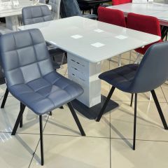 Стул CHILLI SQUARE HK017-09 серо-черничный, PU/ черный каркас М-City в Асбесте - asbest.mebel24.online | фото 6
