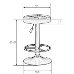 Табурет барный DOBRIN BRUNO LM-5008 (чёрно-белый) в Асбесте - asbest.mebel24.online | фото 2