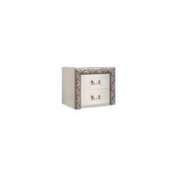 Тумба прикроватная (2 ящика) Тиффани Premium слоновая кость/серебро (ТФТП-2(П) в Асбесте - asbest.mebel24.online | фото