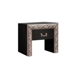 Тумба прикроватная Тиффани Premium черная/серебро (ТФТП-1(П) в Асбесте - asbest.mebel24.online | фото