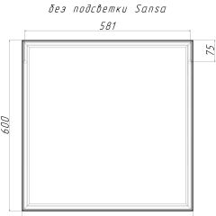 Зеркало Corsica 600х600 black без подсветки Sansa (SB1064Z) в Асбесте - asbest.mebel24.online | фото 4