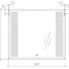 Зеркало Cosmo 80 alum с подсветкой Sansa (SC1002Z) в Асбесте - asbest.mebel24.online | фото 2