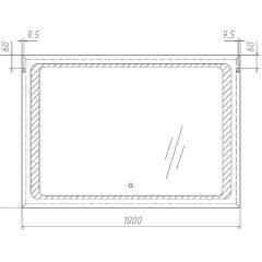 Зеркало Galaxy 100 alum с подсветкой Sansa (SG1008Z) в Асбесте - asbest.mebel24.online | фото 7