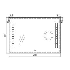 Зеркало Quadro 100 alum (линза) с подсветкой Sansa (SQL1030Z) в Асбесте - asbest.mebel24.online | фото 8