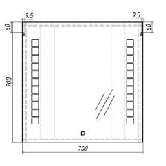 Зеркало Quadro 70 alum с подсветкой Sansa (SQ1016Z) в Асбесте - asbest.mebel24.online | фото 6