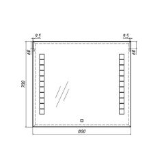 Зеркало Quadro 80 alum с подсветкой Sansa (SQ1017Z) в Асбесте - asbest.mebel24.online | фото 7