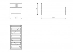 2.08.04.050.14 САГА кровать одинарная 90х200 белая/ясень в Асбесте - asbest.mebel24.online | фото 3