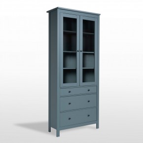 2.08.07.130.6 САГА шкаф с витриной 90 темно-бирюзовый RU в Асбесте - asbest.mebel24.online | фото