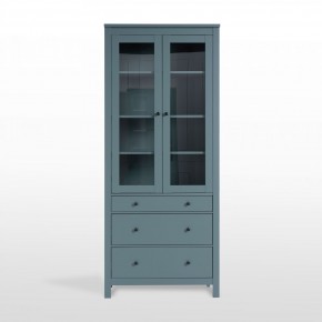 2.08.07.130.6 САГА шкаф с витриной 90 темно-бирюзовый RU в Асбесте - asbest.mebel24.online | фото 2