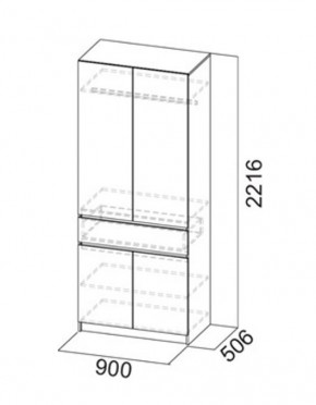 АВИНЬОН Прихожая Шкаф 2-х створчатый с ящиком в Асбесте - asbest.mebel24.online | фото 3