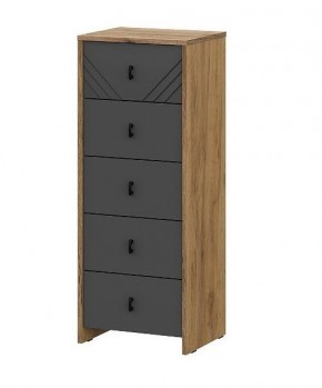 БАЙКАЛ Комод (5 ящиков) Графит/Дуб золотой в Асбесте - asbest.mebel24.online | фото