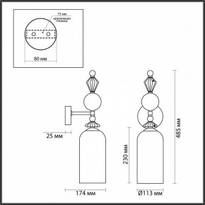 Бра Odeon Light Bizet 4893/1WA в Асбесте - asbest.mebel24.online | фото 4