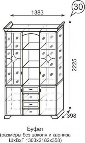 Буфет Венеция 30 бодега в Асбесте - asbest.mebel24.online | фото 3