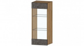 ДАЛЛАС Шкаф со стеклом (цемент темный) в Асбесте - asbest.mebel24.online | фото