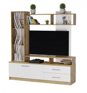 ДАРЬЯ Гостиная (Дуб вотан/Белый глянец) модульная в Асбесте - asbest.mebel24.online | фото 3