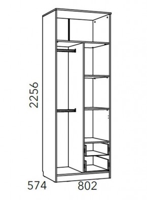 Детская Фанк Шкаф для одежды с ящиками НМ 014.07 М в Асбесте - asbest.mebel24.online | фото 3