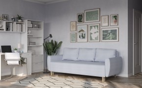 Диван-кровать Тулисия пастельно-голубой, ткань рогожка в Асбесте - asbest.mebel24.online | фото 4