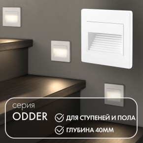 DK3050-WH Светильник встраиваемый в стену, IP 20, LED 3000, 1 Вт, белый, пластик в Асбесте - asbest.mebel24.online | фото 5