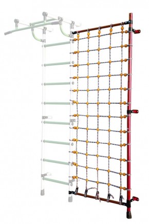 Дополнительная стойка к пристенному ДСК с сеткой для лазания, цв. красный в Асбесте - asbest.mebel24.online | фото