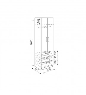 Дуглас (подростковая) М04 Шкаф с ящиками в Асбесте - asbest.mebel24.online | фото 3