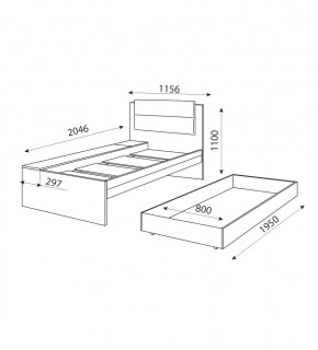 Дуглас (подростковая) М14 Кровать в Асбесте - asbest.mebel24.online | фото 3