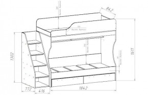 ГЕОМЕТРИЯ ГМТ.02 Кровать 2-х ярусная 800 в Асбесте - asbest.mebel24.online | фото 2