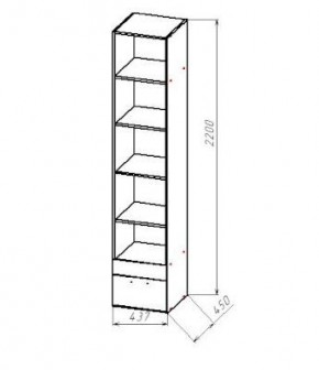 ГЕОМЕТРИЯ ГМТ.07 пенал открытый в Асбесте - asbest.mebel24.online | фото 2