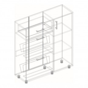 ГРАФ Обувница 3-х створчатая с ящиком (темно серый) в Асбесте - asbest.mebel24.online | фото 2