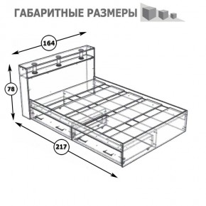 Камелия Кровать с ящиками 1600, цвет белый, ШхГхВ 163,5х217х78,2 см., сп.м. 1600х2000 мм., без матраса, основание есть в Асбесте - asbest.mebel24.online | фото 6