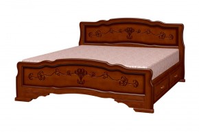 КАРИНА-6 Кровать из массива  (Орех) с 2-мя ящиками в Асбесте - asbest.mebel24.online | фото 2