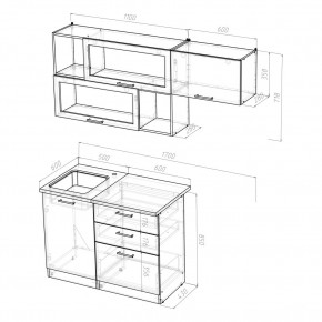 КИРА Кухонный гарнитур Экстра (1700 мм ) в Асбесте - asbest.mebel24.online | фото 2