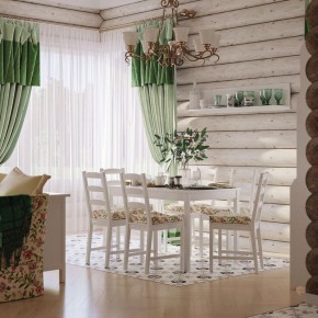 Комлект Вествик обеденный стол и четыре стула, массив сосны, цвет белый в Асбесте - asbest.mebel24.online | фото