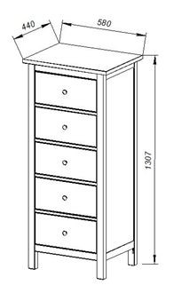 Комод 05 Кантри белый с пятью ящиками в Асбесте - asbest.mebel24.online | фото 3