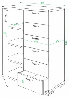 Комод Домино ТБ-6МН в Асбесте - asbest.mebel24.online | фото 2