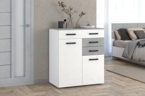 Комод Ева (Белый текстурный/Бетонный камень) в Асбесте - asbest.mebel24.online | фото