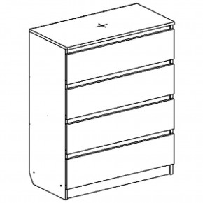 Комод с 4 ящиками "Бьянко" в Асбесте - asbest.mebel24.online | фото 3