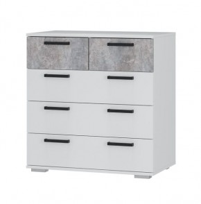 Комод Стандарт-5 NEW (белый/цемент светлый) в Асбесте - asbest.mebel24.online | фото
