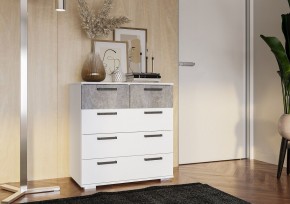 Комод Стандарт-5 NEW (белый/цемент светлый) в Асбесте - asbest.mebel24.online | фото 3