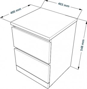 Комод Варма 2 с двумя выдвижными ящиками, цвет белый в Асбесте - asbest.mebel24.online | фото 3