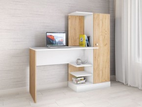 Компьютерный стол Квартет-6 Дуб крафт золотой/Белый в Асбесте - asbest.mebel24.online | фото