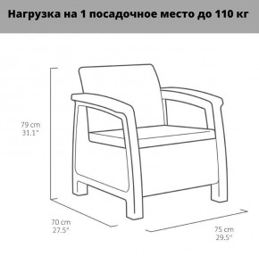 Комплект мебели Корфу Рест (Corfu Rest - without table) коричневый в Асбесте - asbest.mebel24.online | фото 3