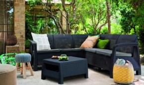 Комплект мебели угловой Корфу Релакс Сет (CORFU II RELAX SET) графит в Асбесте - asbest.mebel24.online | фото 3