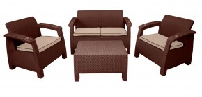 Комплект уличной мебели Yalta Premium Terrace Set (Ялта) шоколадый (+подушки под спину) в Асбесте - asbest.mebel24.online | фото